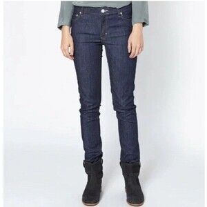 Acne Studios Flex S Raw Denim Slim Fit Mid Rise Jeans Size W27 / L32 Dark Indigo